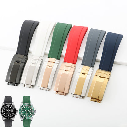 Watch With Role Original Rubber Silicone Black Green Water Ghost Bracelet Yacht Daytona Oyster Perpetual