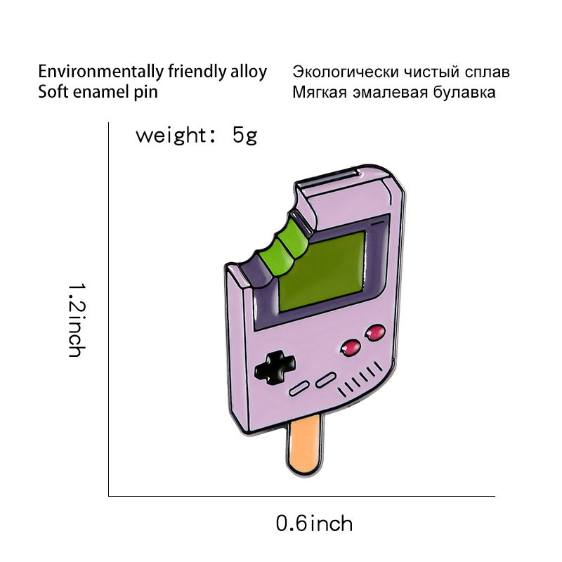 Popsicle Game Machine Dripping Brooch Creative Student Cartoon Badge Shirt Collar Pin