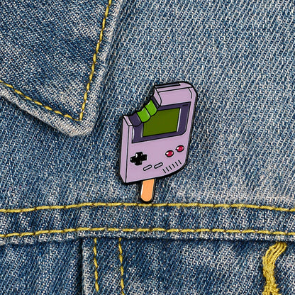 Popsicle Game Machine Dripping Brooch Creative Student Cartoon Badge Shirt Collar Pin