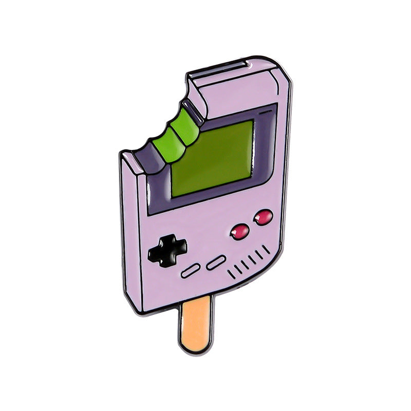Popsicle Game Machine Dripping Brooch Creative Student Cartoon Badge Shirt Collar Pin