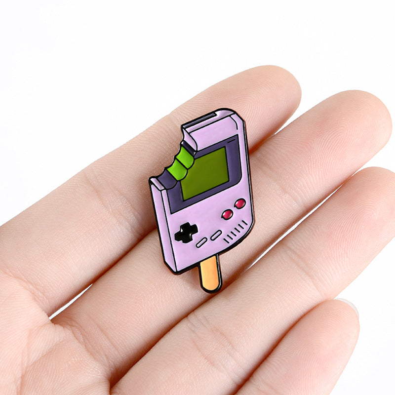 Popsicle Game Machine Dripping Brooch Creative Student Cartoon Badge Shirt Collar Pin