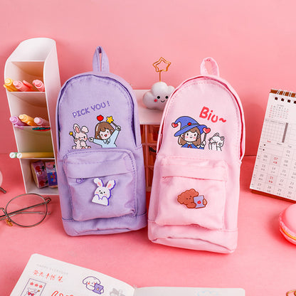 Multi-Purpose Large-Capacity Canvas Pencil Case Cute