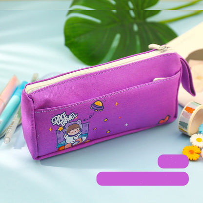 Multi-Purpose Large-Capacity Canvas Pencil Case Cute