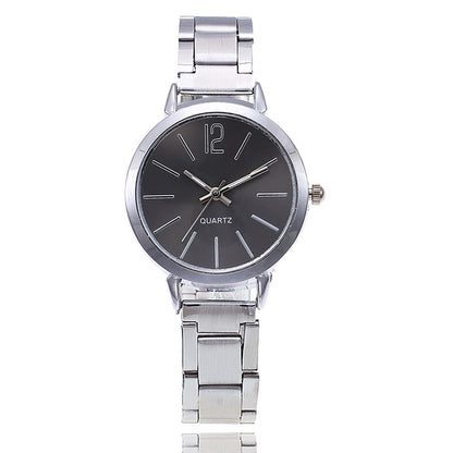 Alloy Mesh Belt Female Watch Learning Simple Steel Belt Sports Quartz Watch
