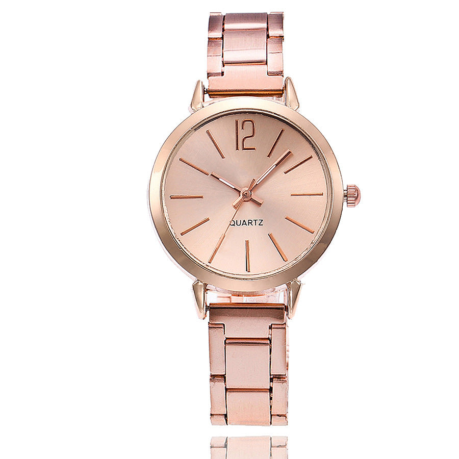 Alloy Mesh Belt Female Watch Learning Simple Steel Belt Sports Quartz Watch
