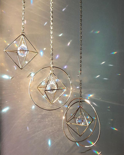 Fantastic window decoration, sunbathing with 63mm crystal pendant