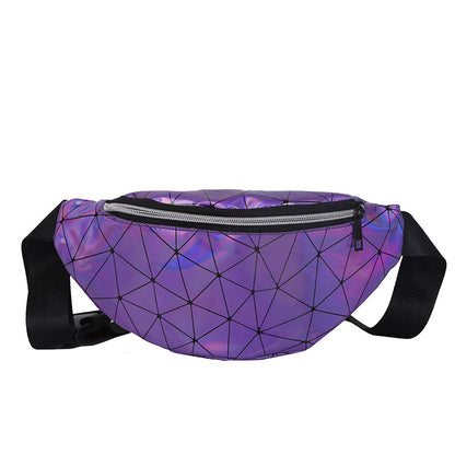 Waist Bag Korean Version Of Rhombic Laser Waist Bag Sequins Ladies One-Shoulder Diagonal Bag Mobile Phone Coin Purse