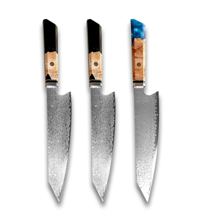 Chef's Knife For Japanese Cuisine In Damascus