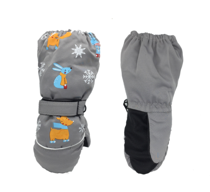 Children's Winter New Printed Deer Rabbit Cartoon Thickened Ski Gloves