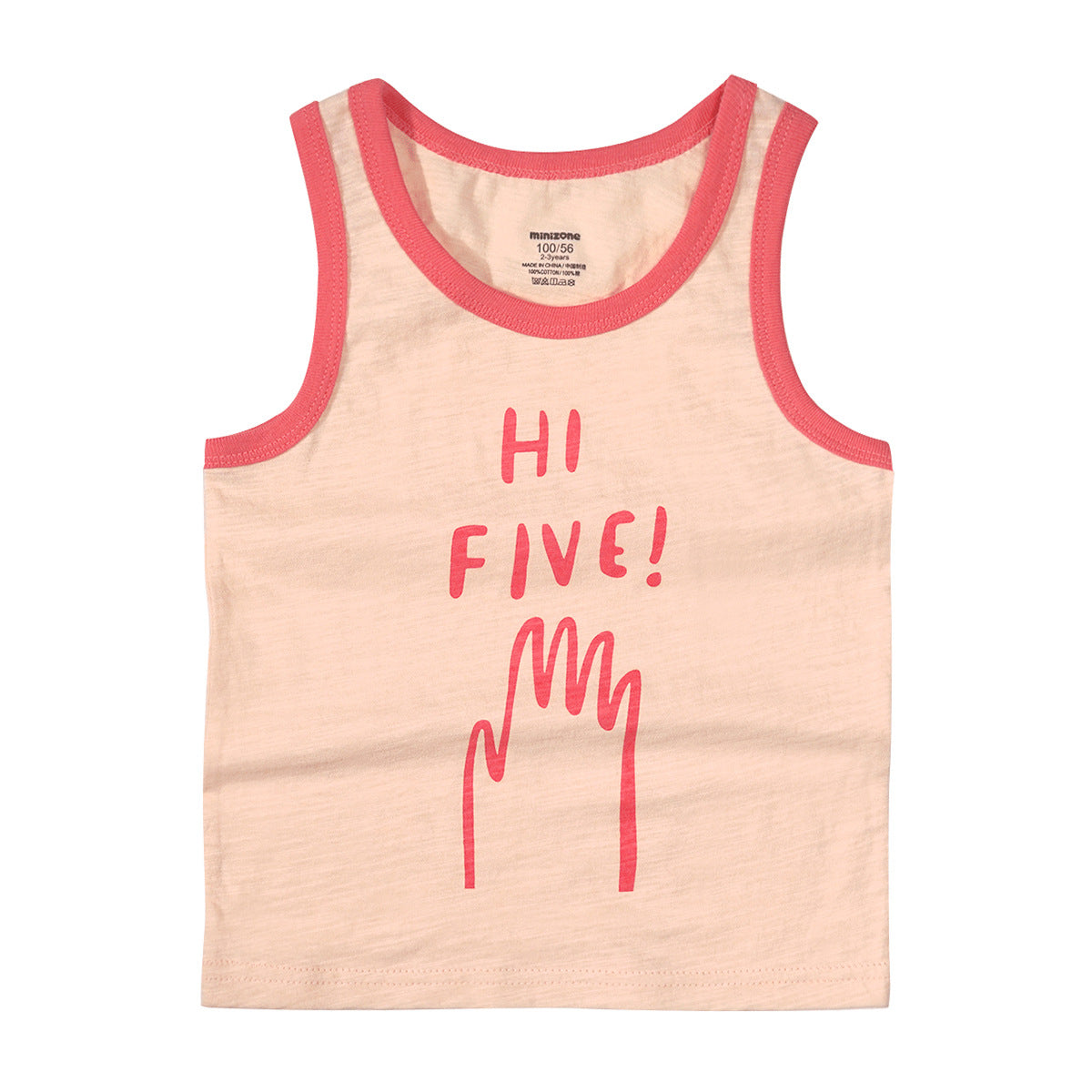 Minizone children's vest wear cotton sleeveless T-shirt racer shirt 3-8 years old small vest cool in summer