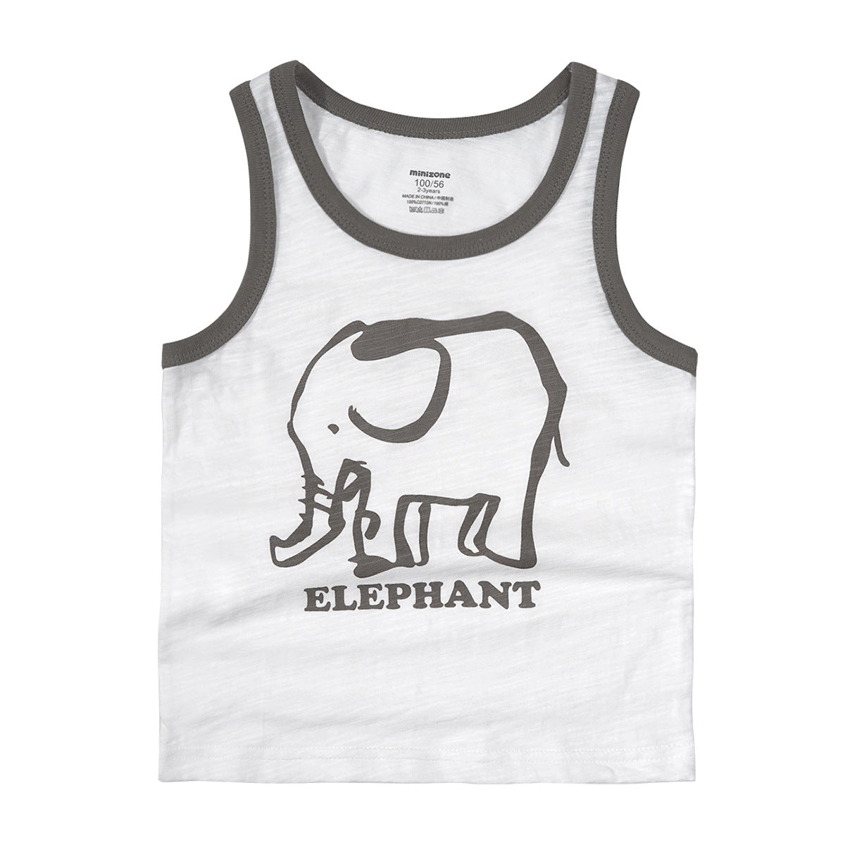Minizone children's vest wear cotton sleeveless T-shirt racer shirt 3-8 years old small vest cool in summer