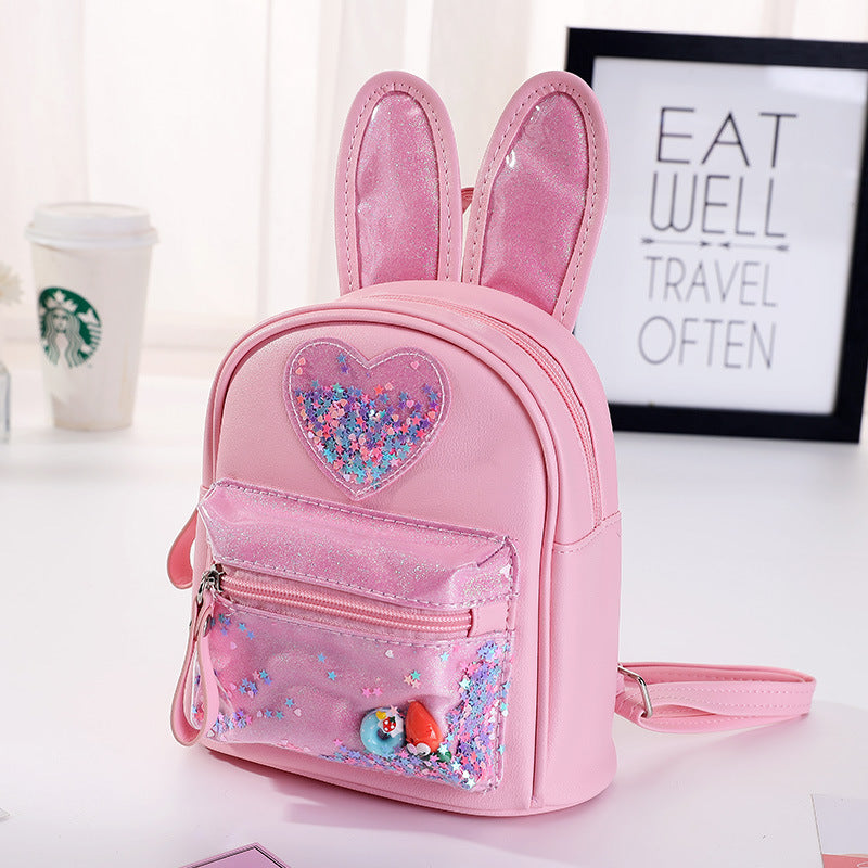 New Children's Backpack Fashion Sequins Cute Rabbit Mini Backpack Leisure Outing Kindergarten Schoolbag Female Spot