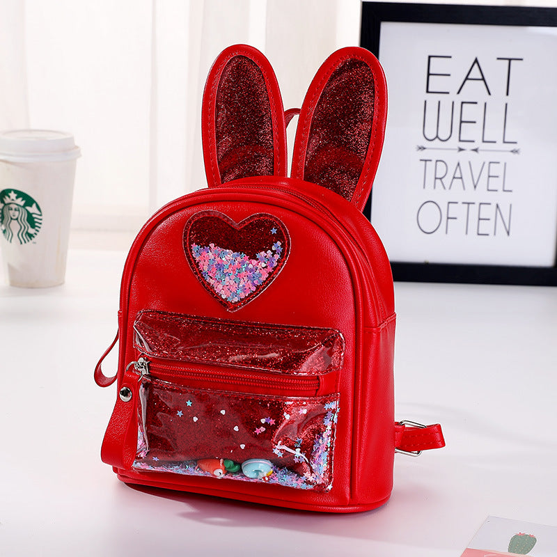 New Children's Backpack Fashion Sequins Cute Rabbit Mini Backpack Leisure Outing Kindergarten Schoolbag Female Spot