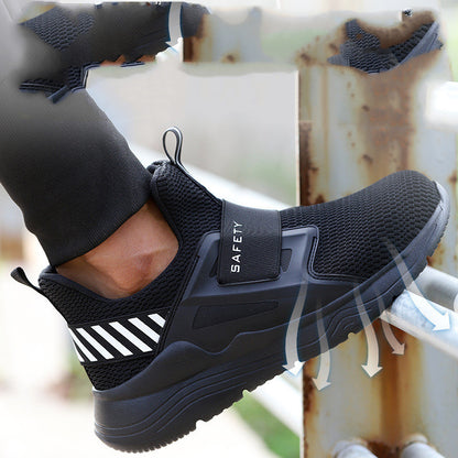 Cross-border Labor Insurance Shoes Steel Toe Cap Summer Breathable, Deodorant, Light, Smash-resistant And Stab-resistant Casual Shoes
