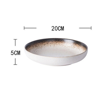 Japanese-Style Simple Tableware, Ceramic Dishes, Creative Salad Dishes, Deep Discs