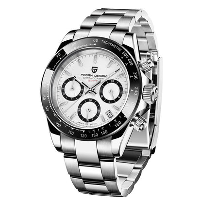 Men's Business Watch Multifunction Calendar Chronograph Stainless Steel