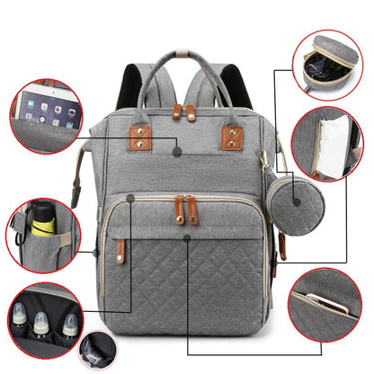 New Mommy Backpack Can Hang Baby Stroller Baby Bag Folding Crib Mommy Bag