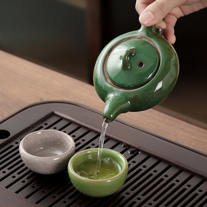 Colorful Ice Cracked Kung Fu Tea Set, A Complete Set Of Ceramics