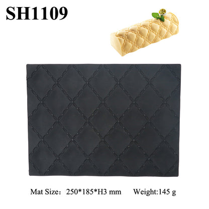 Mousse Roll Silicone Cake Mold Woven Heart-shaped Wood Grain Coffee Rhombus Mat Mold