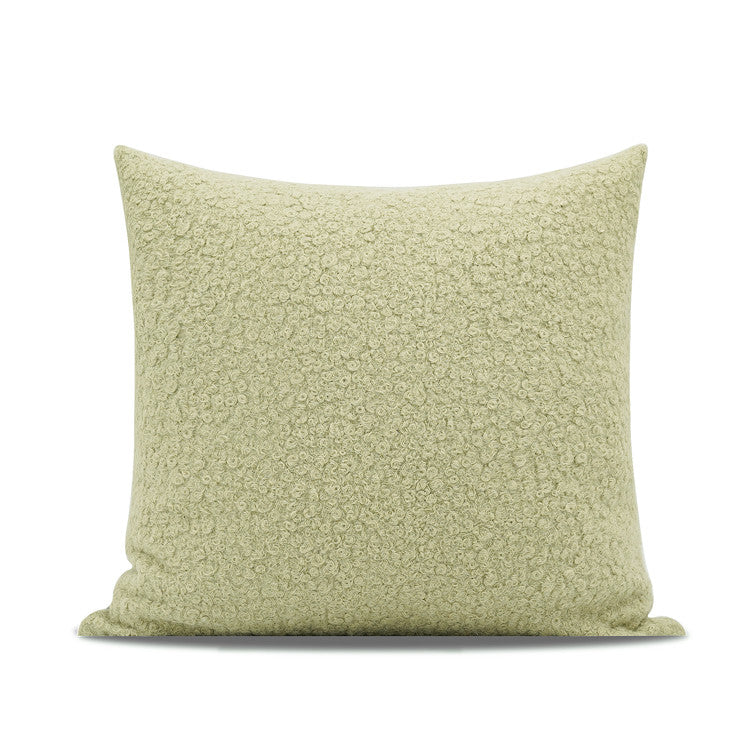 Nordic Matcha Green Faux Wool Roll Cushion Girl Pillow Model Room Children's Room Square Pillow