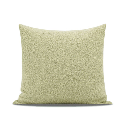 Nordic Matcha Green Faux Wool Roll Cushion Girl Pillow Model Room Children's Room Square Pillow
