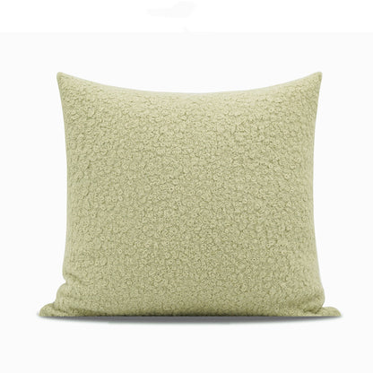 Nordic Matcha Green Faux Wool Roll Cushion Girl Pillow Model Room Children's Room Square Pillow