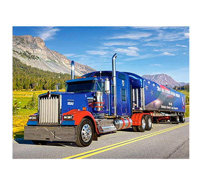 5D Diamond Embroidered Blue Truck Mosaic