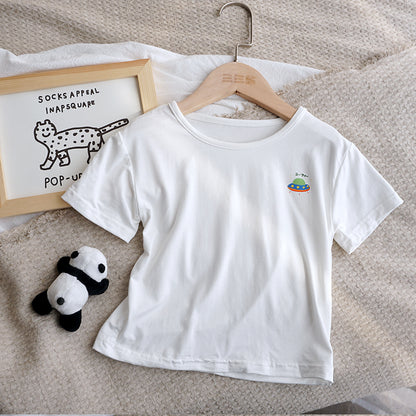 Baby Ice Silk T-Shirt For Boys And Girls Korean Style Tops