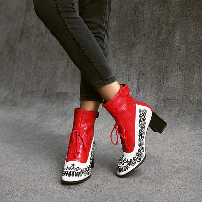 Embroidered short boots