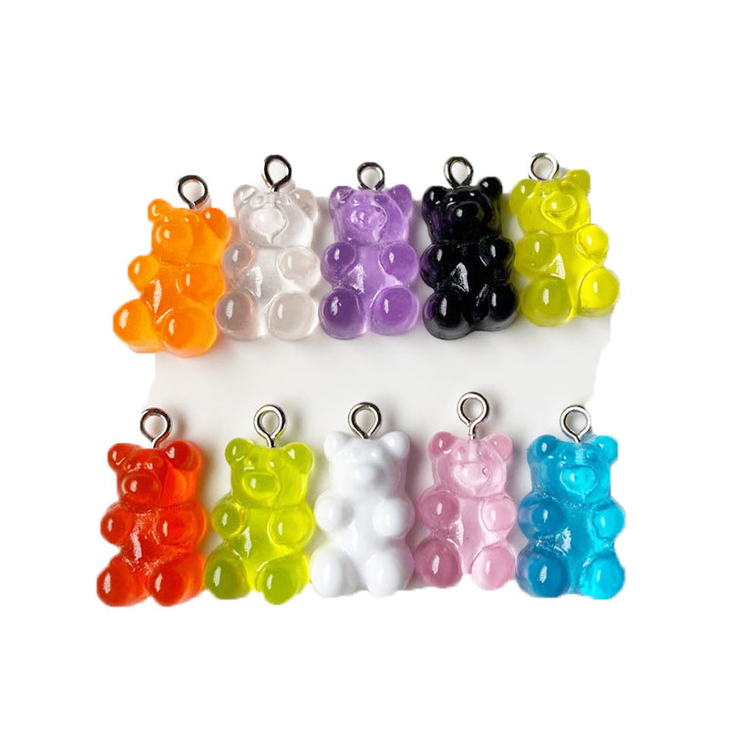 Jelly color bear earrings earrings pendant