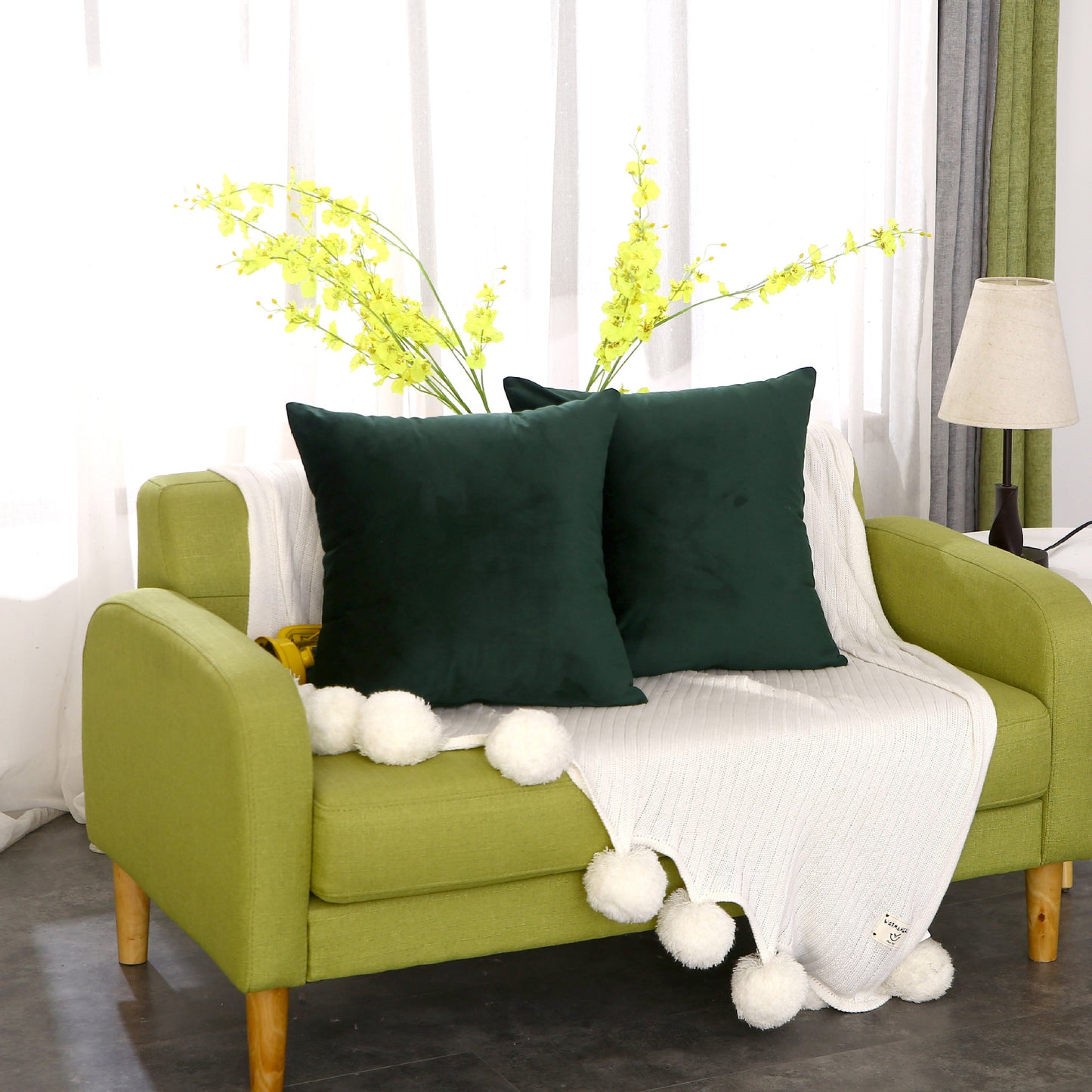 Velvet Solid Color Super Soft Sofa Cushion Children's Room Decoration