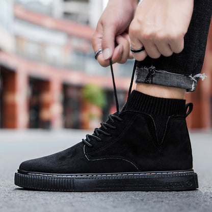 High-top British tooling casual shoes