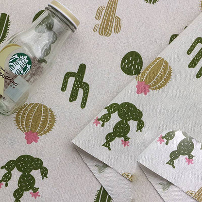 Ins linen fabric tablecloth curtain flower cloth
