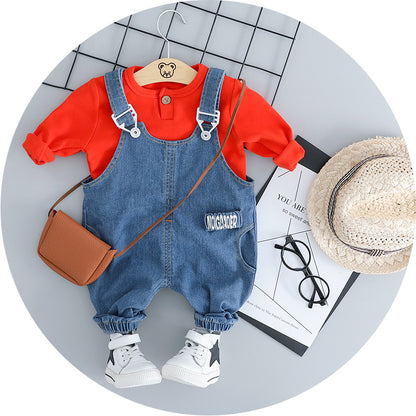Baby denim strap set