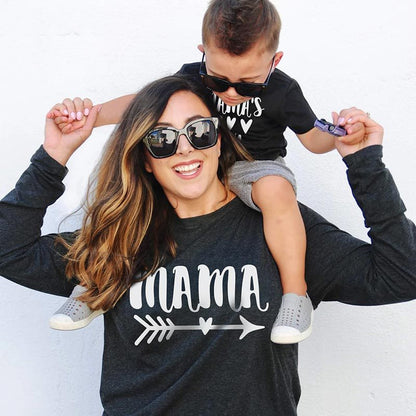 Parent child Mama boy alphabet print Pullover