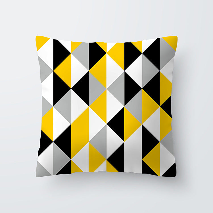 Geometric yellow Hawaiian pillowcase