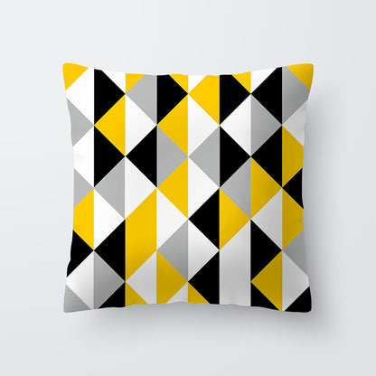 Geometric yellow Hawaiian pillowcase