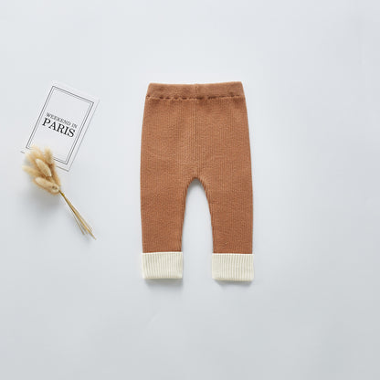 Plush thickened leggings knit pants