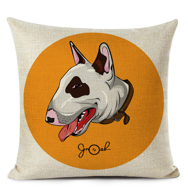 Chinese printed linen pillowcase