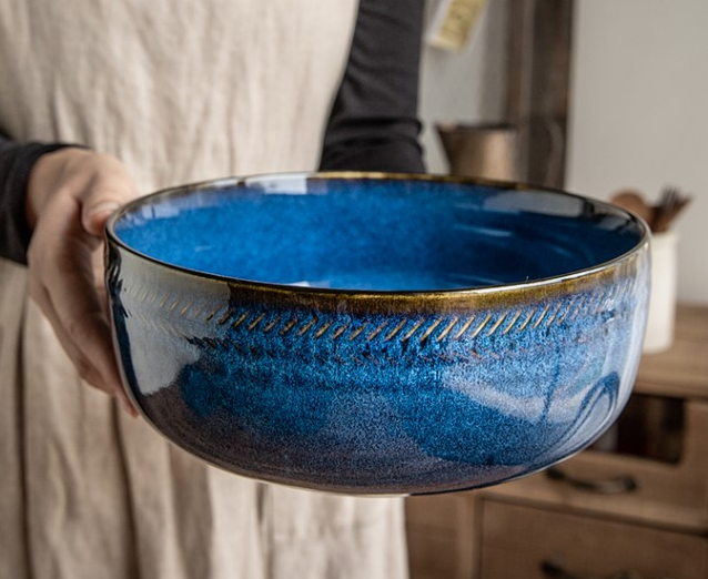 Retro Kiln Change Glaze Ceramic Soup Bowl