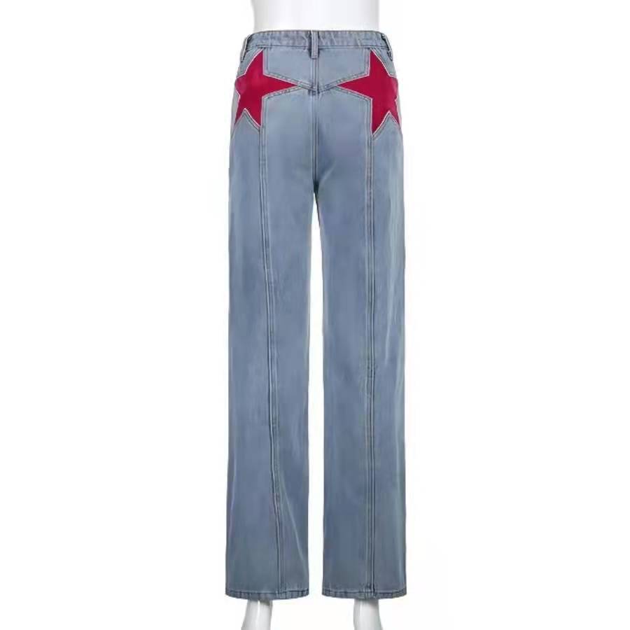 Slim Mid-waist Flattering Denim Bell-bottom Pants