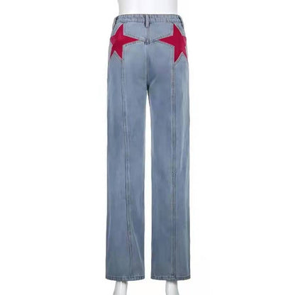 Slim Mid-waist Flattering Denim Bell-bottom Pants