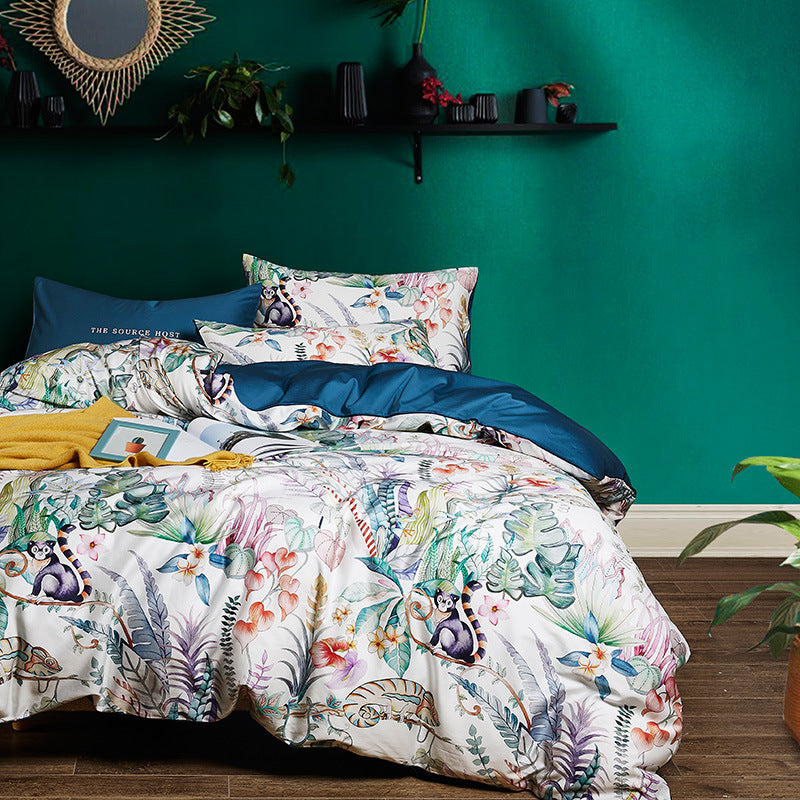 60s long-staple cotton plant four-piece set