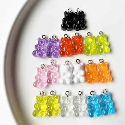 Jelly color bear earrings earrings pendant