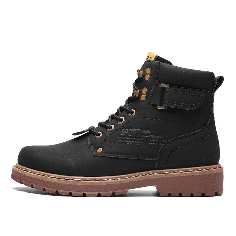 Martin boots non-slip and velvet warm leather boots