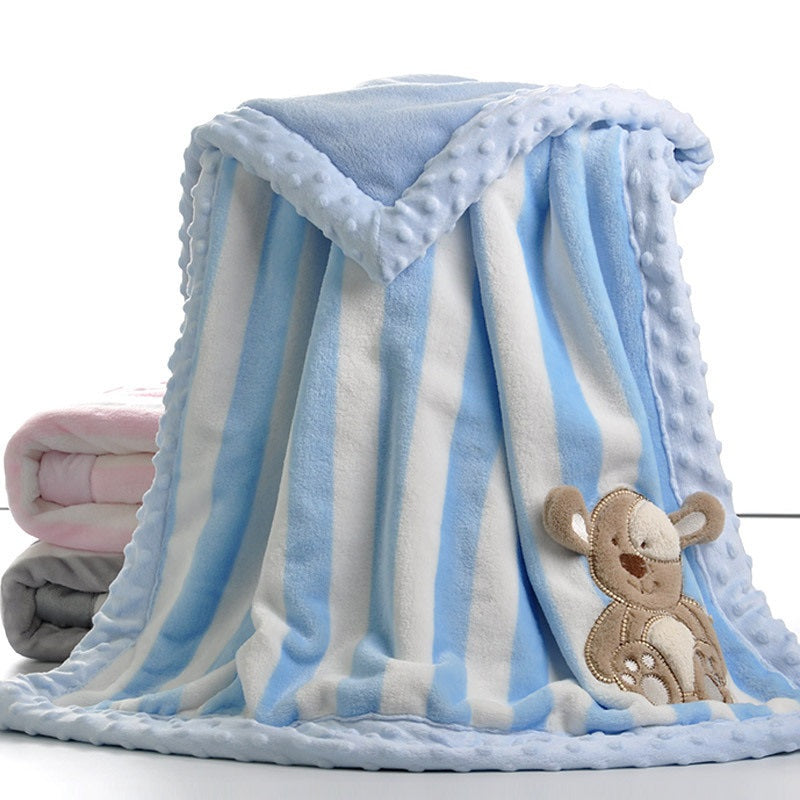Simple Printed Flannel Children's Double-layer Blanket