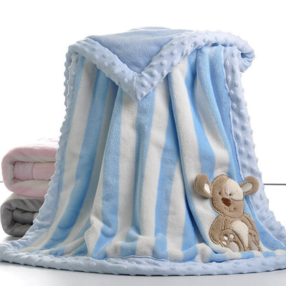 Simple Printed Flannel Children's Double-layer Blanket