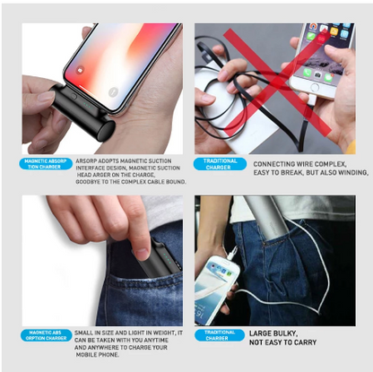 Magnetic Power Bank 3000 MAh Is Suitable For Apple Mobile Power Mini Portable 18650 Charging