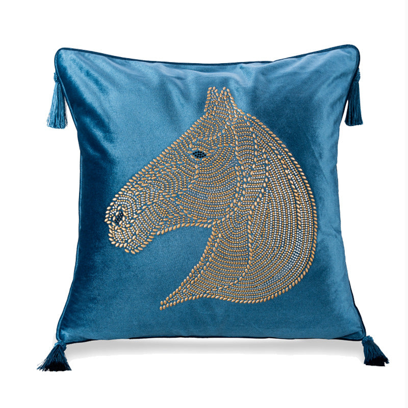 Bedroom Bedside Hot Drill Horse Head Pillow Cover