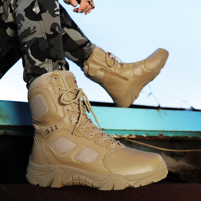 High-top large size anti-smashing outdoor tooling boots